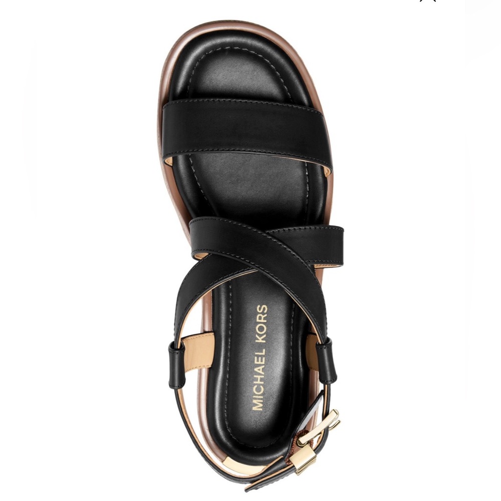 Michael Kors Black and Tan Women's Sandals